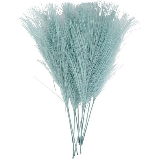 Creotime Kunstveren L: 15 cm B: 8 cm Turquoise 10 stuks
