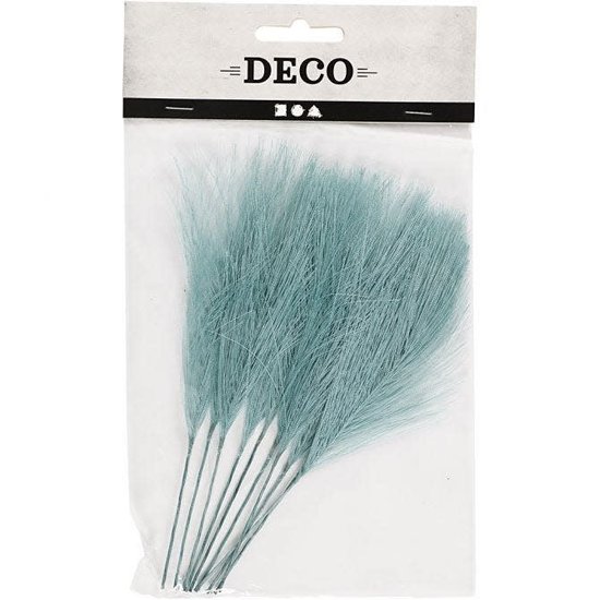 Creotime Kunstveren L: 15 cm B: 8 cm Turquoise 10 stuks
