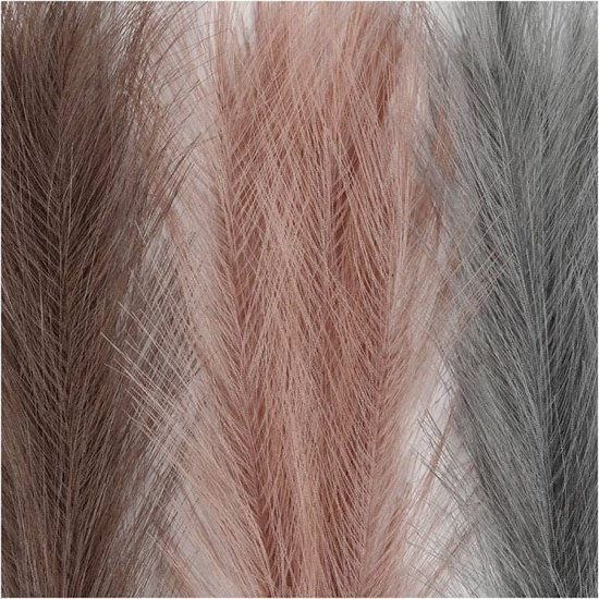 Creotime Pampa gras L: 50 cm zacht blauw, frosted lila en antiek roze 3 stuks