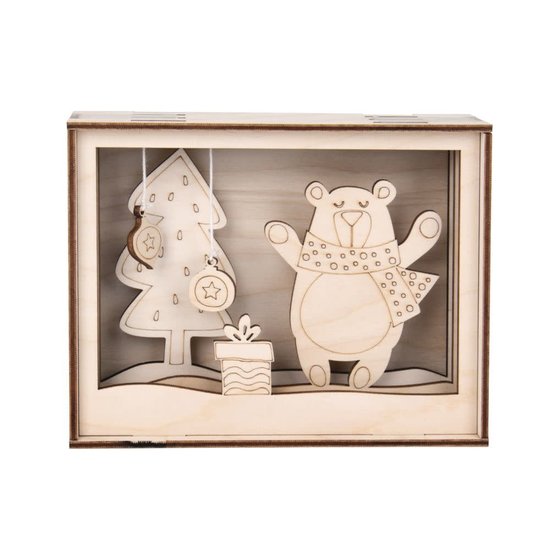 Rayher Rayher Houten DIY Bouwset Kerst Beer