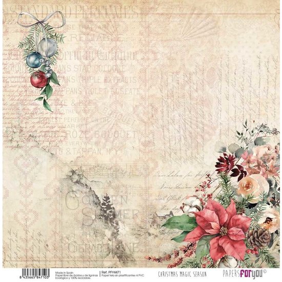 Papers For You Papers For You Canvas Scrap Pack Christmas Magic Season 12x12'' 6st