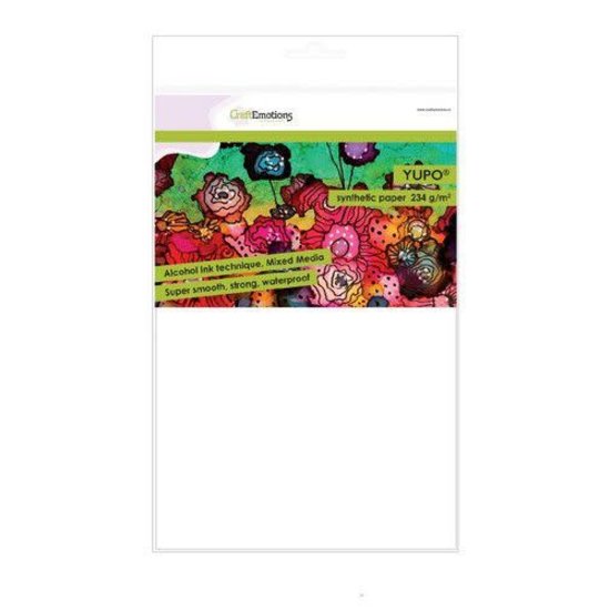 CraftEmotions CraftEmotions Synthetisch papier  Yupo wit A4 BLUE 234 gr 10 vel