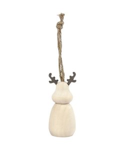 Houten Figuur Rendier h: 7 cm d: 3 cm berkehout