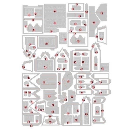 Tim Holtz Sizzix Thinlits Die Set Tim Holtz Village Collection