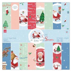 Papermania Paper Pack At Home With Santa 12x12 inch  32 sheets