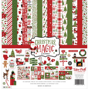 Echo Park 12x12 Inch Collection Kit 12 double sided sheets 1 sticker sheet Christmas Magic