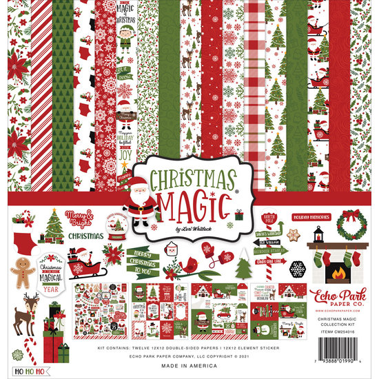 Echo Park Echo Park 12x12 Inch Collection Kit 12 double sided sheets 1 sticker sheet Christmas Magic