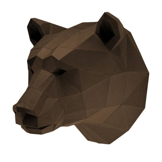Papercraft world DIY Paper Wall Art kit Bear 44x40x40 cm.