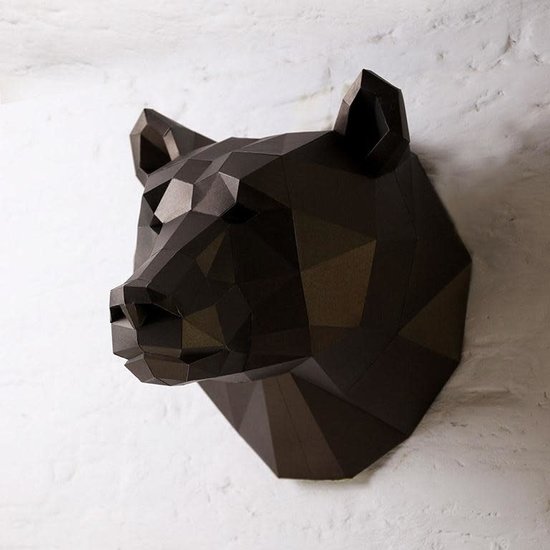 Papercraft world DIY Paper Wall Art kit Bear 44x40x40 cm.