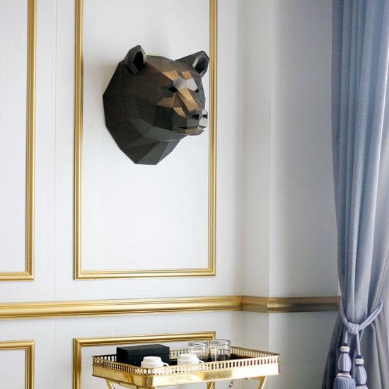 Papercraft world DIY Paper Wall Art kit Bear 44x40x40 cm.