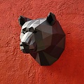 Papercraft world DIY Paper Wall Art kit Bear 44x40x40 cm.