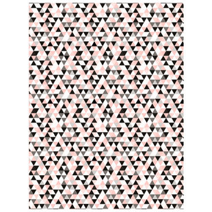 Vel Decopatch Papier Patroon Geometrische Driehoeken Zwart/Wit/Zalm/Roze/Grijs