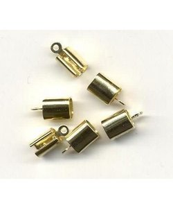 Koord klem 7 mm x 6 mm goudkleur 6 ST