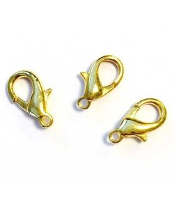 Karabijnsluiting 15mm Goud  3st