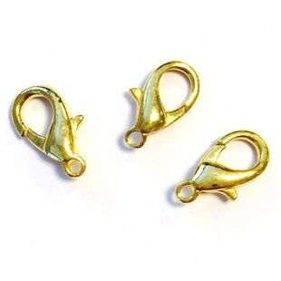 Karabijnsluiting 15mm Goud  3st