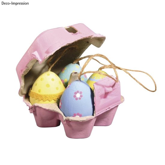 Rayher Papiermache Eieren in doosje,  4 st.