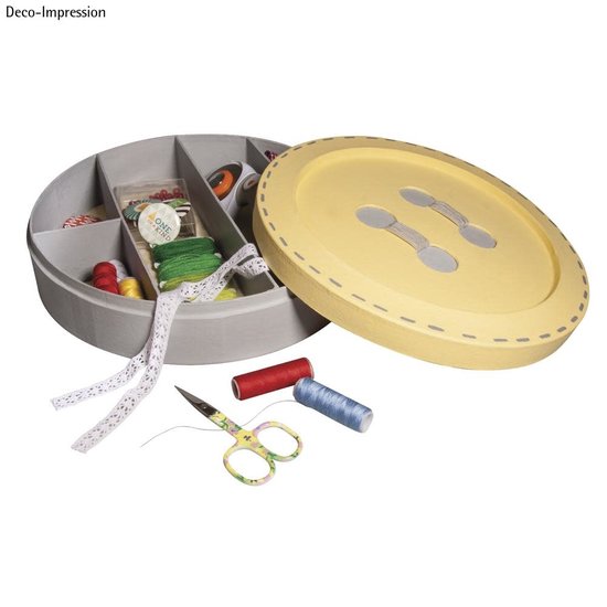 Rayher Papiermache passepartout doos knoop met vakverdeling 24,5x24,5x6cm.