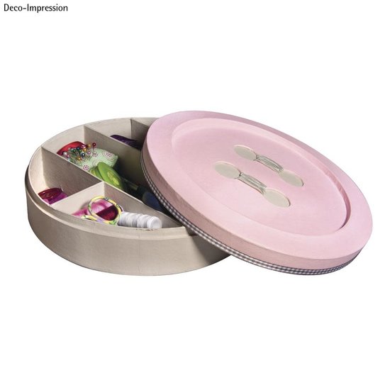 Rayher Papiermache passepartout doos knoop met vakverdeling 24,5x24,5x6cm.