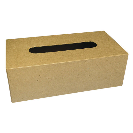 Rayher Papiermaché deco overzet doos voor papieren zakdoekjes 23x12x8 cm.