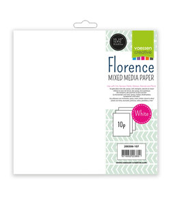 Florence Mixed media paper smooth 12x12"240g Wit 10 st.