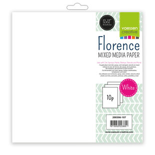 Florence Mixed media paper smooth 12x12"240g Wit 10 st.