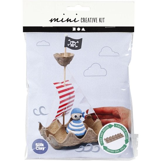 Creotime Mini Creative Kit Silk clay - Eierdoos Piratenschip