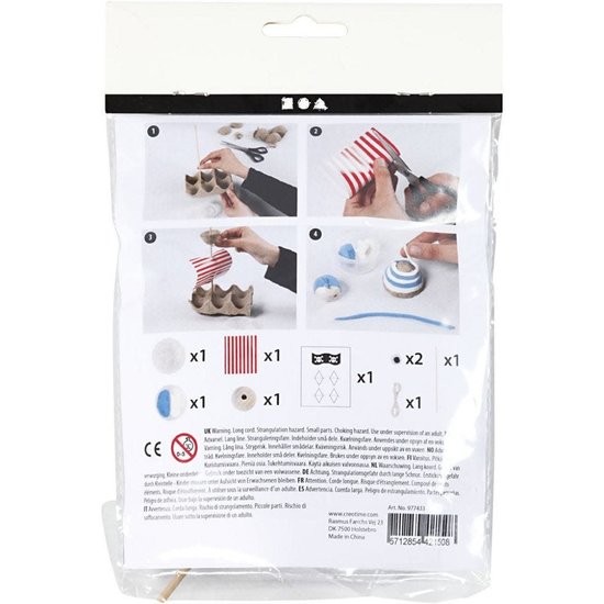 Creotime Mini Creative Kit Silk clay - Eierdoos Piratenschip