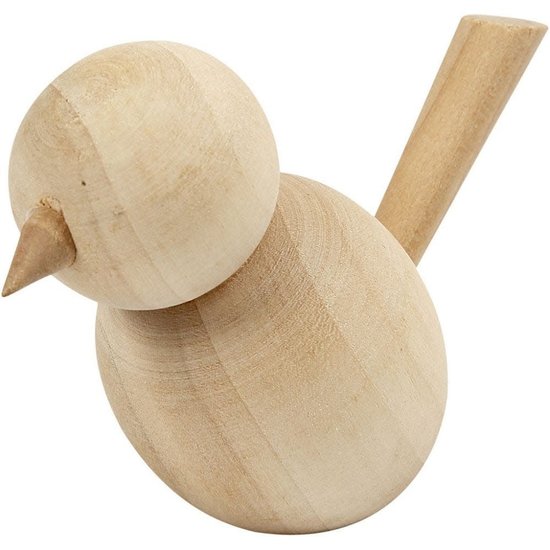 Creotime Houten vogel 7,6 cm
