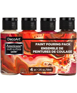DecoArt Americana Multi-Surface Molten Lava Pouring Kit, 4 x 59ml