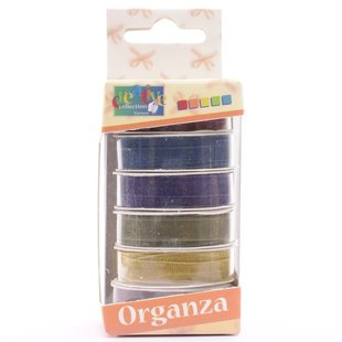 Organza lint Set 6 Kleuren 6mmx2m Herfst