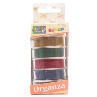 Organza lint Set 6 Kleuren 6mmx2m Kerst