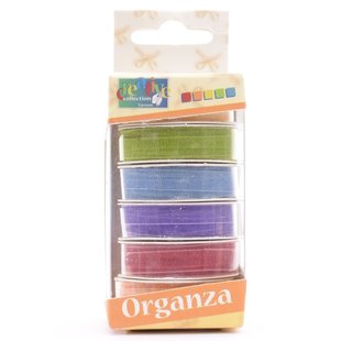 Organza lint Set 6 Kleuren 6mmx2m Voorjaar