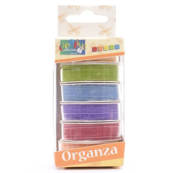 Darice Organza lint Set 6 Kleuren 6mmx2m Voorjaar