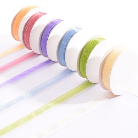 Darice Organza lint Set 6 Kleuren 6mmx2m Voorjaar