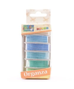 Organza lint Set 6 Kleuren 3mmx2m Baby Blue