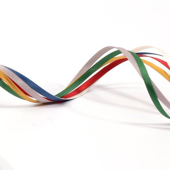 Darice Satijnen lint Set 6 Kleuren 3mmx2m Kerst