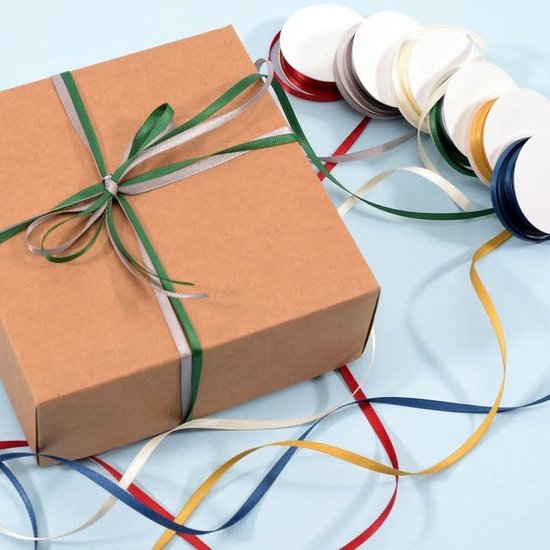 Darice Satijnen lint Set 6 Kleuren 3mmx2m Kerst