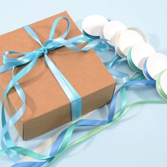 Darice Satijn lint Set 6 Kleuren 6mmx2m Baby Blue