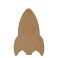 Creotime Kartonnen 3D Figuur Raket 18  cm. hoog 2,5 cm. dik