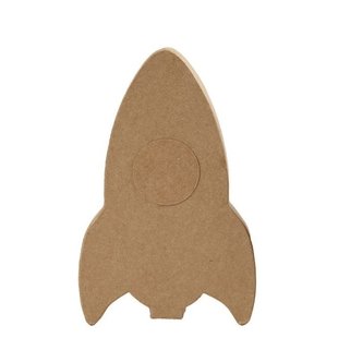 Kartonnen 3D Figuur Raket 18  cm. hoog 2,5 cm. dik