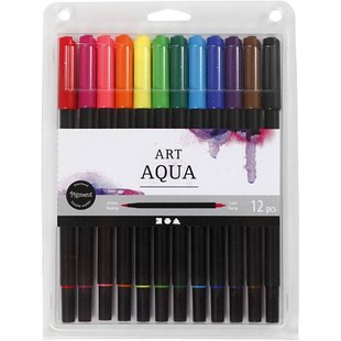 Creotime Aquarel marker set, 12 stuks