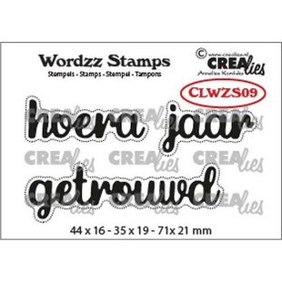 Crealies Stempel Wordzz Hoera Getrouwd