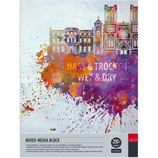 Ami Ami Mixed Media Blok 250 gr. 36 x 48cm 20 vel