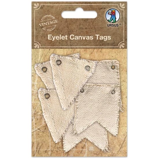 Ursus Eyelet Canvas Tags flags assorti vintage 6 s
