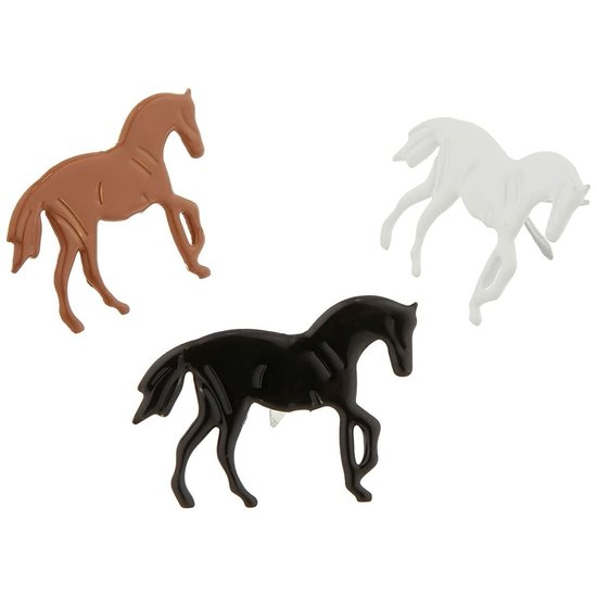 Brads Splitpennen Paarden brown white black, 12 pcs