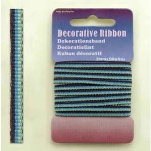 Decorative Ribbon lint 3mm kaartje 5 meter Multi Green