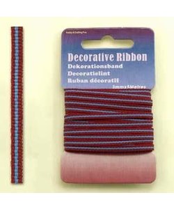 Decorative Ribbon lint 3mm kaartje 5 meter Multi Bordeaux