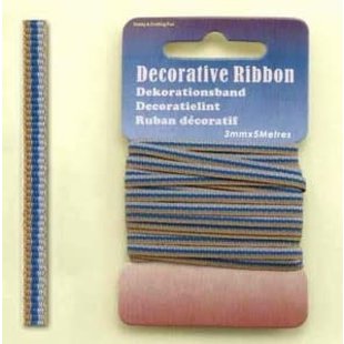 Decorative Ribbon lint 3mm kaartje 5 meter Multi Blue