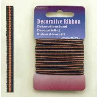 Decorative Ribbon lint 3mm kaartje 5 meter Multi Orange