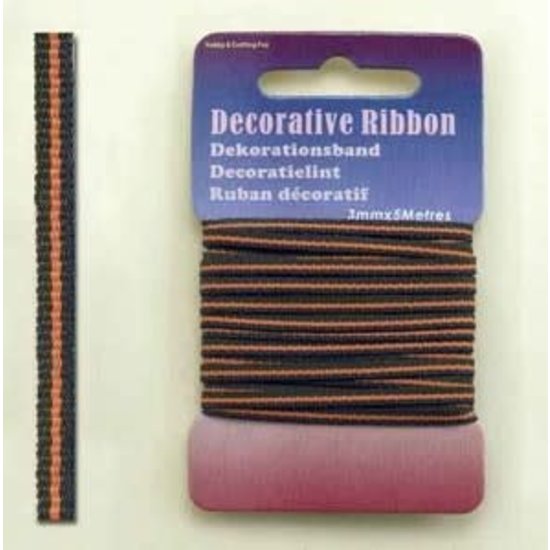 Hobby & Crafting Fun Decorative Ribbon lint 3mm kaartje 5 meter Multi Orange